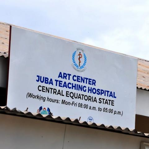 Sign at Juba Teaching Hospital